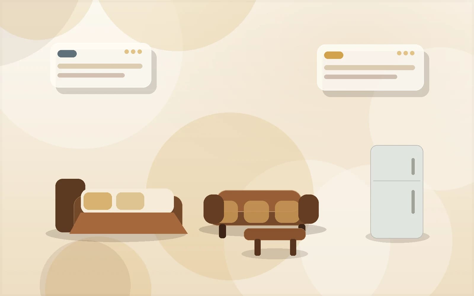 Decorative 3D furniture room visual