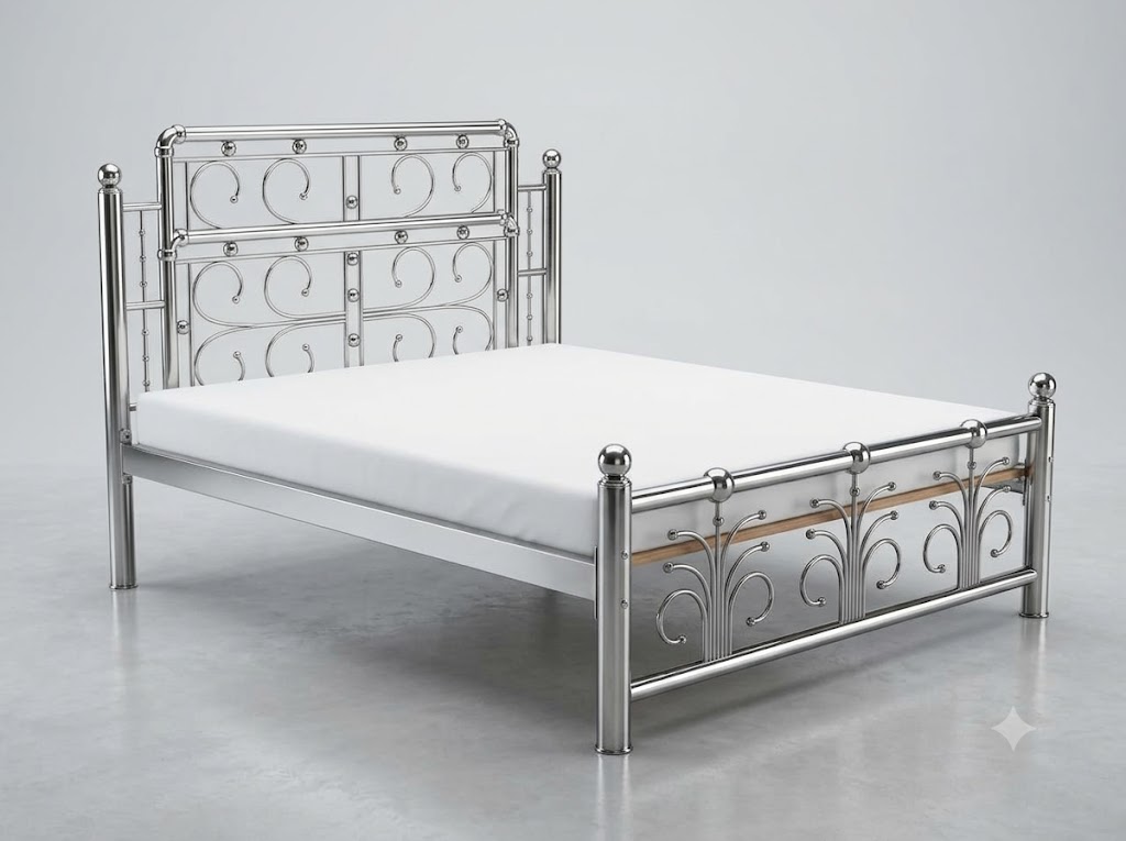BAHUBALI BED – Metal King (6 ft x 7 ft) Stainless Steel